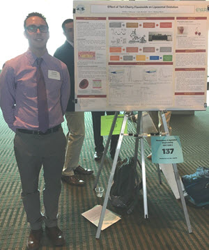 Photo of Matthew S. at summer 2017 Engineering Summer Undergraduate Research Experience (EnSURE) poster presentation Photo of Matthew S. at summer 2017 Engineering Summer Undergraduate Research Experience (EnSURE) poster presentation