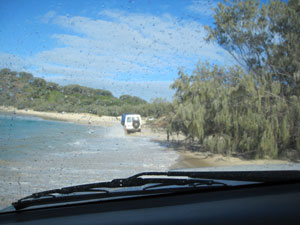 view through windshield of ute view through windshield of ute