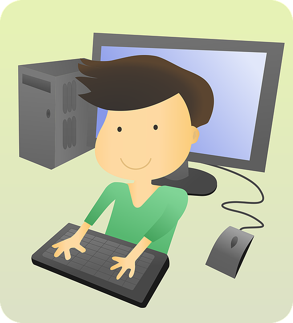 Image of Boy typing on keyboard