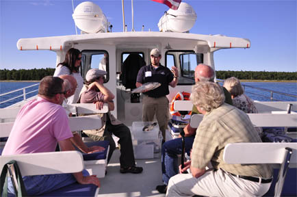 Teachers briefing on board the Lady Michigan vessel. Teachers briefing on board the Lady Michigan vessel.
