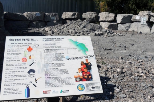 Alpena Elementary Fossils - Ready to Dig In sign image. Alpena Elementary Fossils - Ready to Dig In sign image.