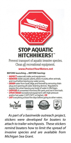 Stop Aquatic Hitchhikers winchpost sticker Stop Aquatic Hitchhikers winchpost sticker
