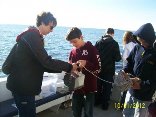 Students on board Lady Michigan. Students on board Lady Michigan.